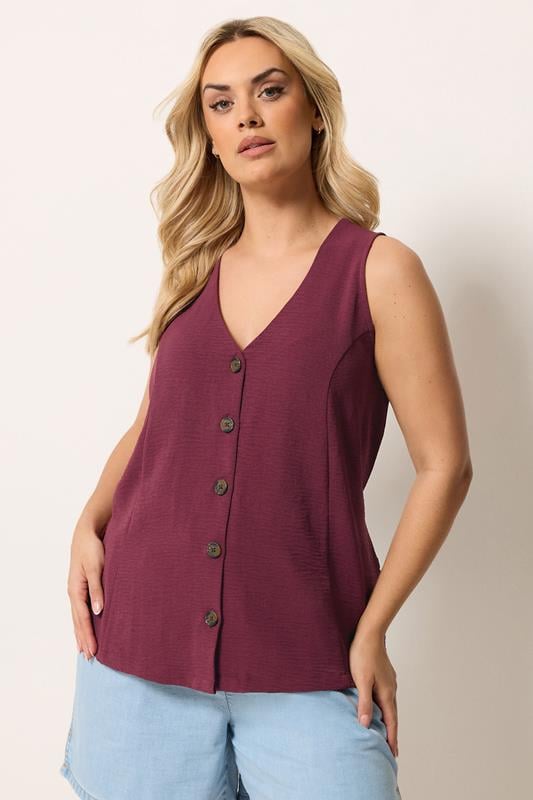  YOURS Gilet rouge bordeaux
