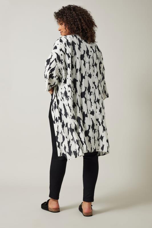 EVANS Plus Size Black Abstract Print Kimono | Evans 3