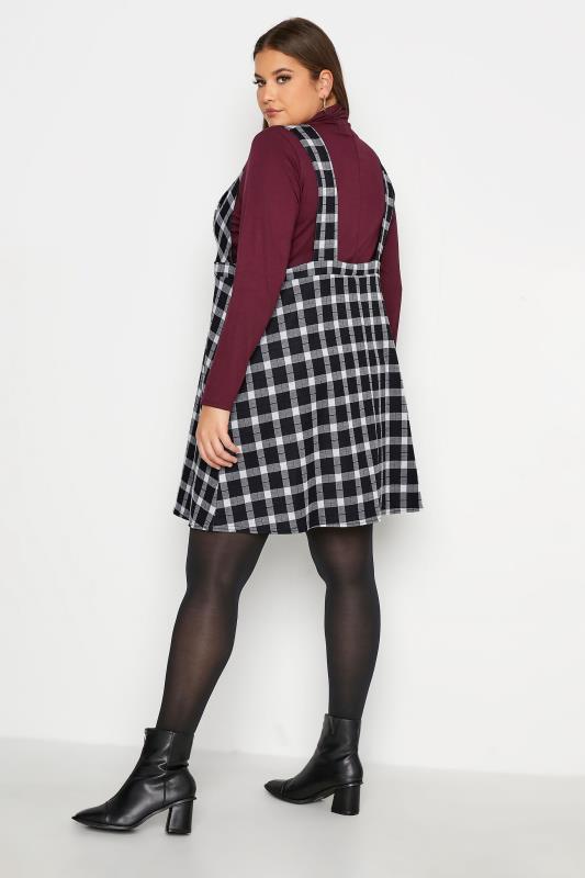 LIMITED COLLECTION Black Mono Check Pinafore Dress_C.jpg