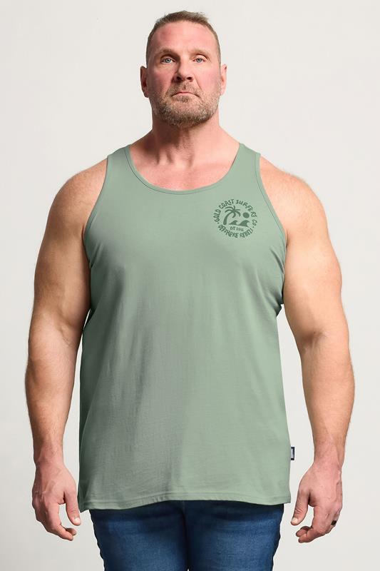 BadRhino Big & Tall Green Graphic Vest Top 1