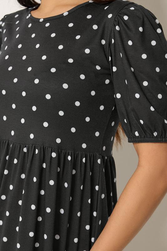 PixieGirl Petite Women's Black Polka Dot Tiered Maxi Dress | PixieGirl 2