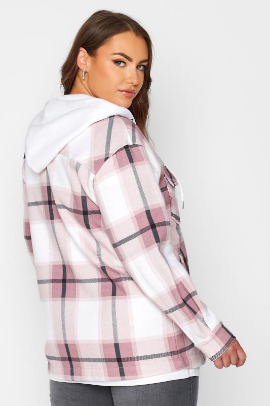 Curve Pink Check Sweat Shacket 3