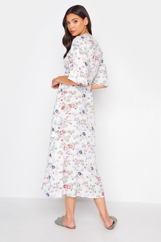Tall Women's LTS White Floral Print Wrap Dress | Long Tall Sally 3