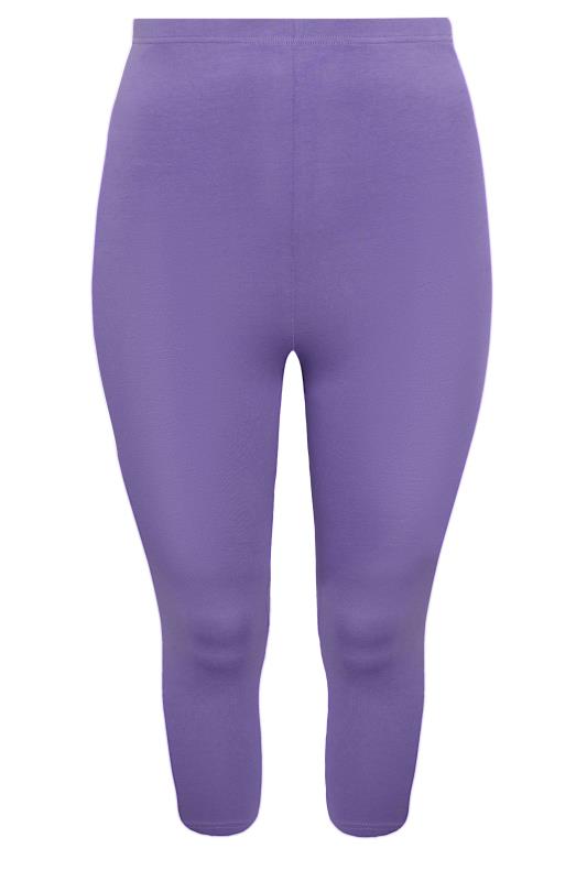YOURS Plus Size Purple Cropped Leggings | Yours Clothing 5