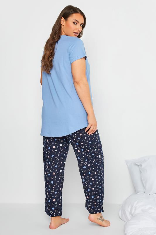 DISNEY Plus Size Blue Dumbo Star Print Pyjama Set | Yours Clothing 3
