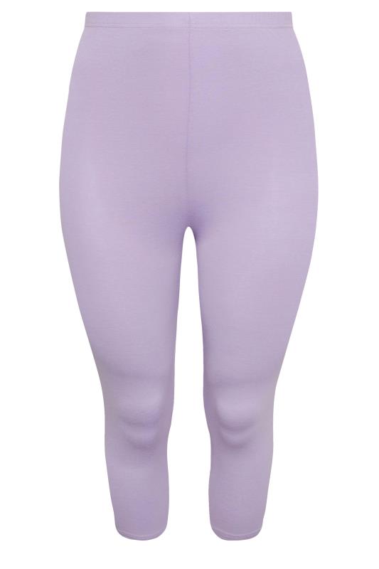 YOURS Plus Size Light Purple Cropped Leggings | Yours Clothing 5
