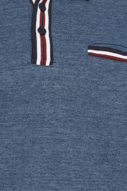 KAM Big & Tall Navy Blue Marl Polo Shirt | BadRhino 2