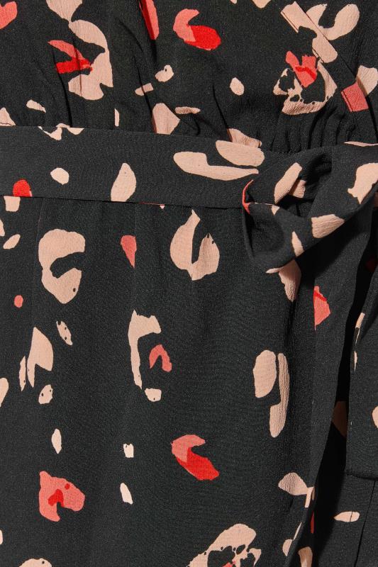 Plus Size Black Leopard Print Wrap Top | Yours Clothing 5