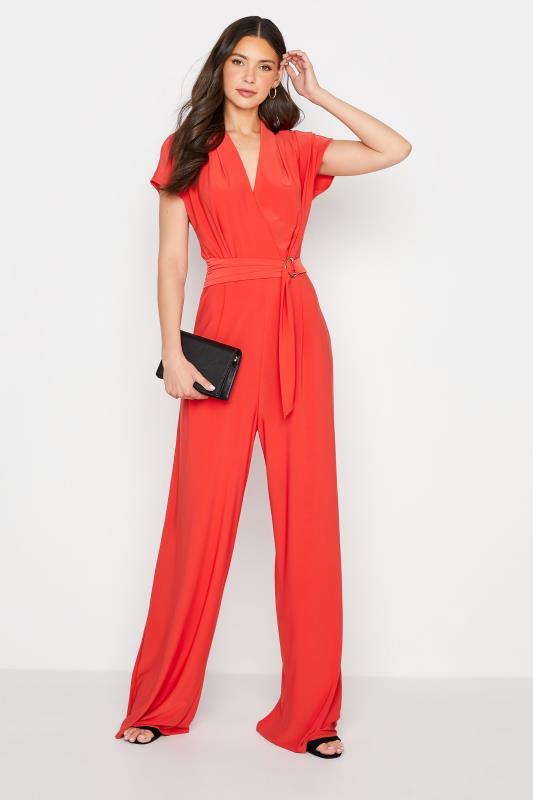 LTS Tall Women's Coral Orange Wrap Jumpsuit | Long Tall Sally  2