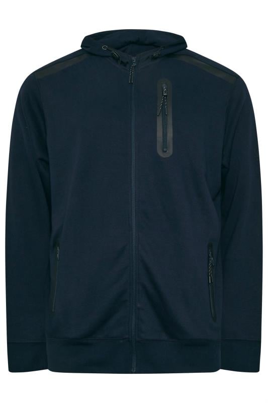 D555 Big & Tall Navy Couture Zip Through Hoodie | BadRhino 4