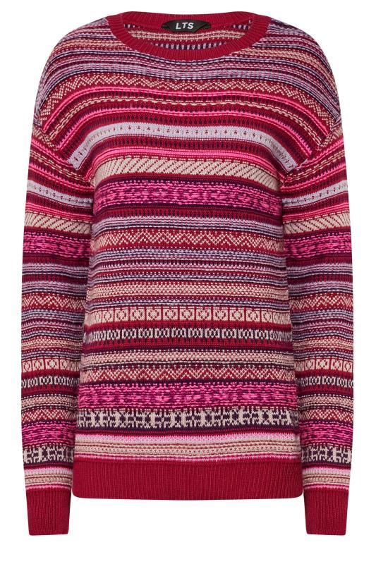 Tall Red & Pink Fairlise Long Sleeve Jumper 5