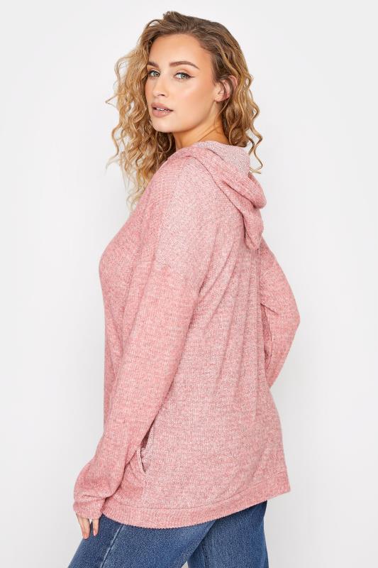 LTS Tall Pink Ribbed Soft Touch Hoodie 3