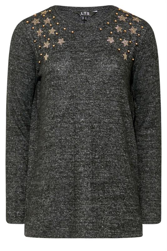 LTS Tall Grey Star Embellished Sweatshirt 6
