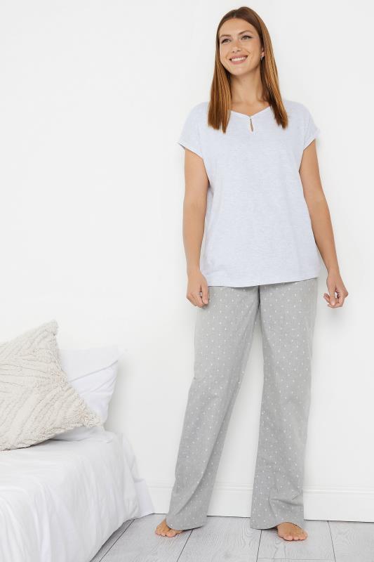 LTS Tall Grey Keyhole Pyjama Top | Long Tall Sally  2