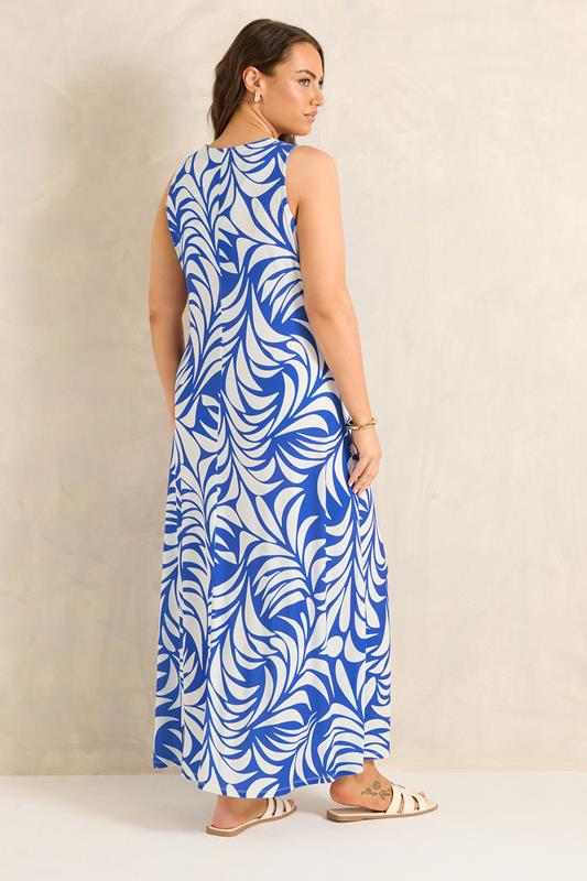 EVANS Plus Size Cobalt Blue Knot Front Maxi Dress | Evans 2