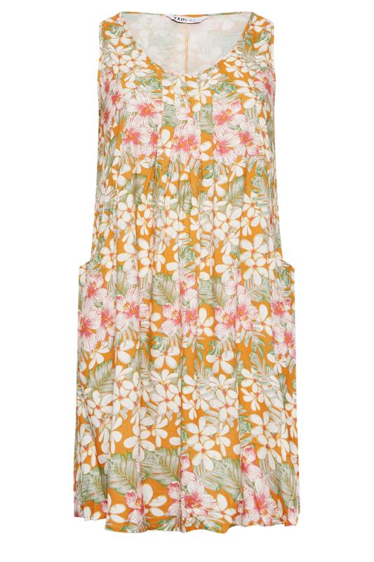 YOURS Plus Size Orange Tropical Print Pocket Dress | Yours Clothing 6