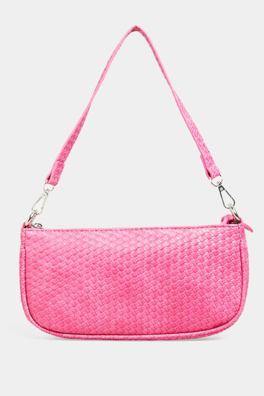 Plus Size Hot Pink Woven Shoulder Bag | Yours Clothing 4