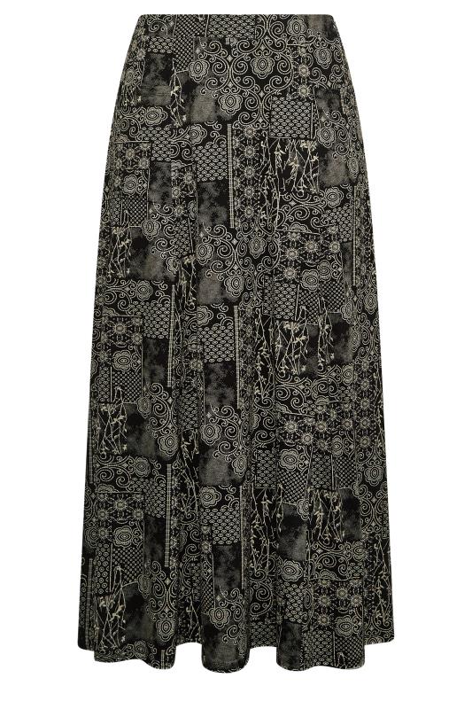 Plus Size Black Paisley Print Maxi Skirt | Yours Clothing  5