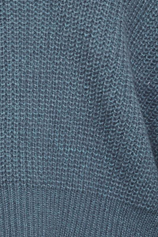 Petite Denim Blue V-Neck Knitted Jumper | PixieGirl 5
