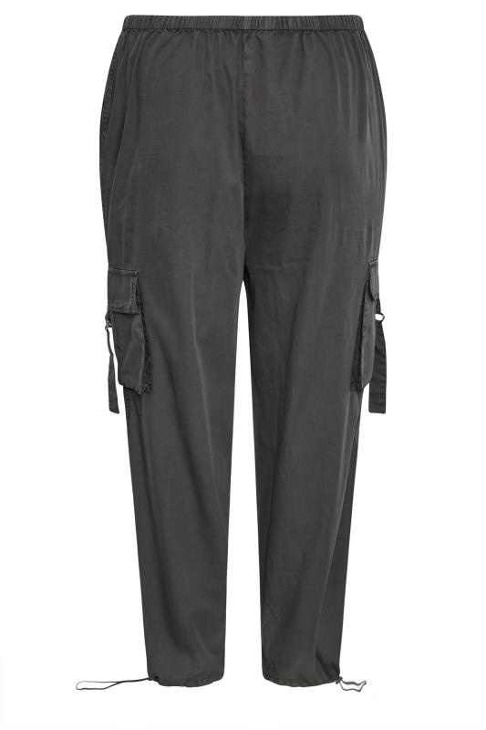 YOURS Plus Size Grey Cargo Parachute Trouser | Yours Clothing 5