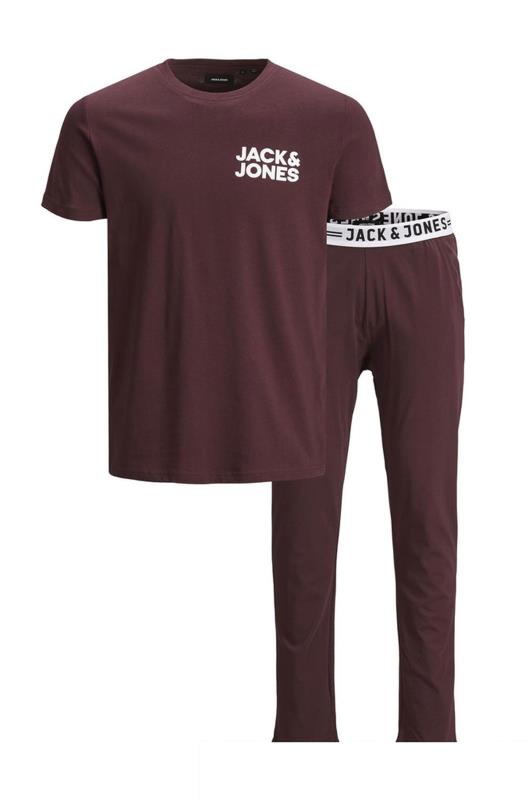 JACK & JONES Big & Tall Burgundy Red Top & Trouser Lounge Set 2