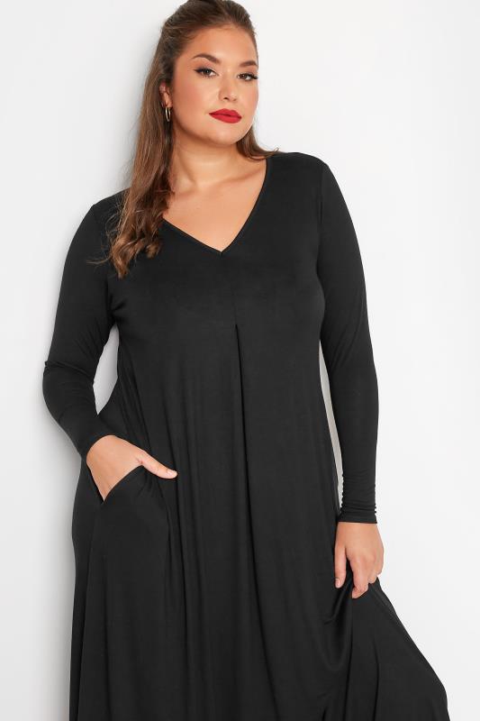 LIMITED COLLECTION Plus Size Black Pleat Front Dress | Yours Clothing 4
