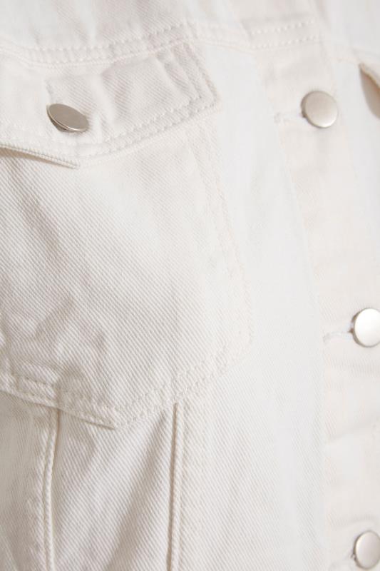 Plus Size White Sleeveless Denim Jacket | Yours Clothing 5