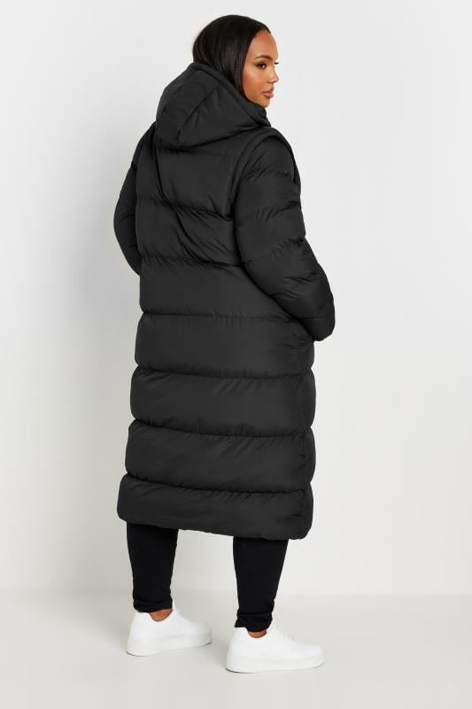 YOURS Plus Size Black Padded 2-in-1 Puffer Coat & Gilet | Yours Clothing 3