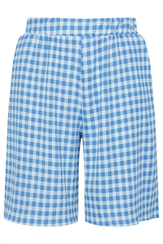 YOURS Plus Size Blue Gingham Shorts | Yours Clothing 5