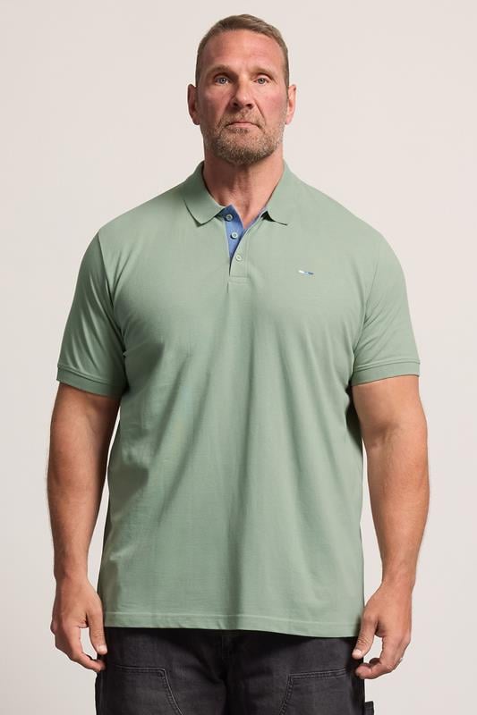 BadRhino Big & Tall ijsberggroen poloshirt met korte mouwen