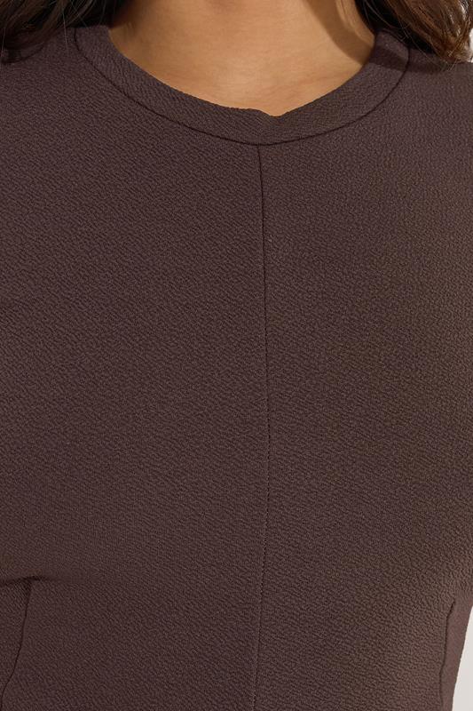 PixieGirl Petite Women's Chocolate Brown Textured Mini Dress | PixieGirl 4