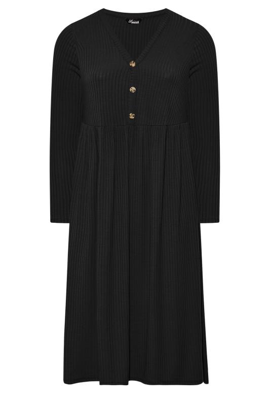 LIMITED COLLECTION Curve Black Ribbed Midaxi Dress 6
