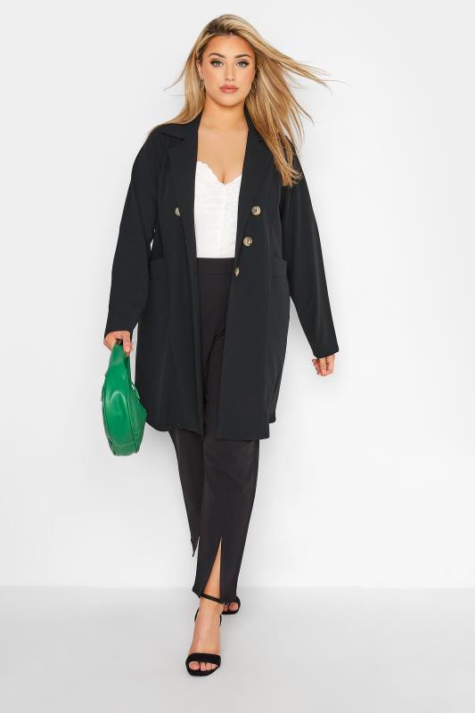 LIMITED COLLECTION Plus Size Black Button Front Blazer | Yours Clothing 2