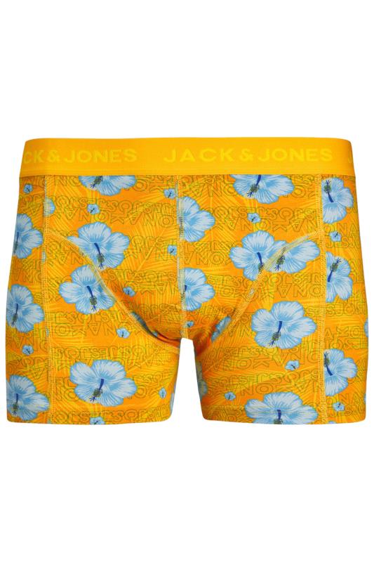 JACK & JONES Big & Tall 3 PACK Blue & Orange Hawaiian Print Trunks | BadRhino 6