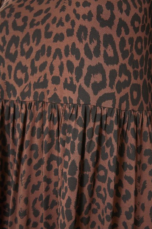Curve Brown Leopard Print Midaxi Dress 5