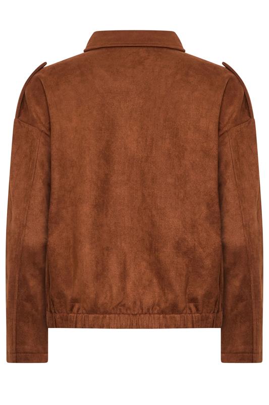 M&Co Rust Brown Faux Suede Bomber Jacket | M&Co 2