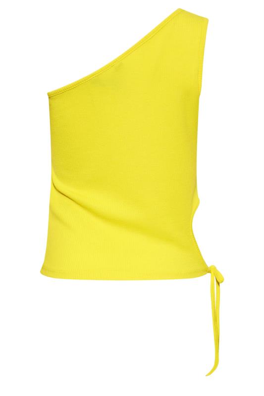 LTS Tall Yellow One Shoulder Cropped Top 6