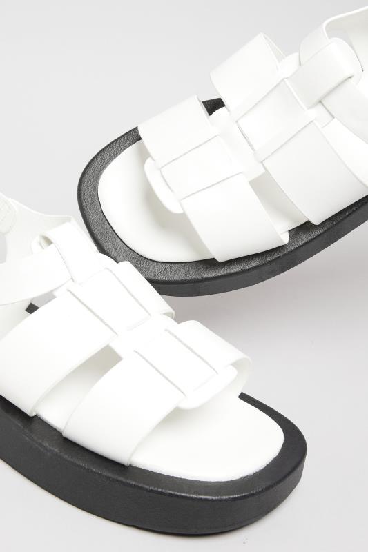 LIMITED COLLECTION White Multi Strap Flatform Sandals In Wide EE Fit_D.jpg