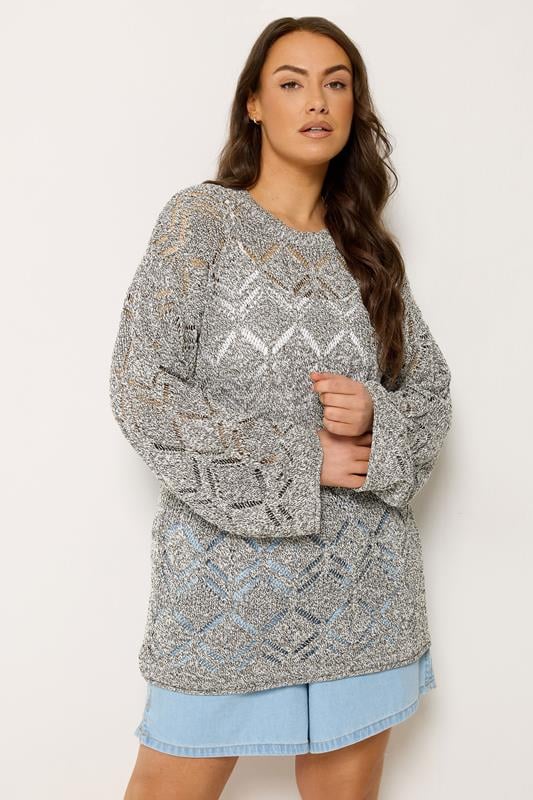  YOURS - Pull en Maille Crème Manches Longues 
