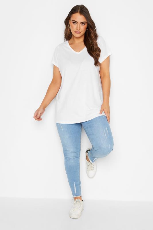 YOURS Plus Size White Basic T-Shirt | Yours Clothing 2