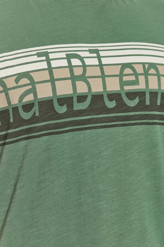 BLEND Big & Tall Green Stripe Logo T-Shirt 2