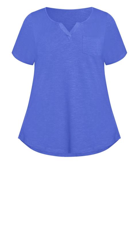 Evans Royal Blue V-Neck Pocket T-Shirt 5