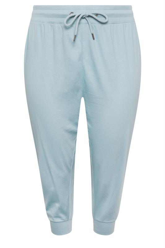 YOURS Plus Size Pastel Blue Cropped Joggers | Yours Clothing 4