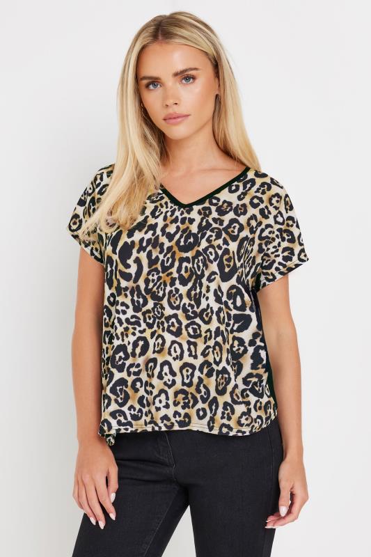 M&Co Petite Women's Natural Brown Leopard Print Short Sleeve Top | M&Co 4