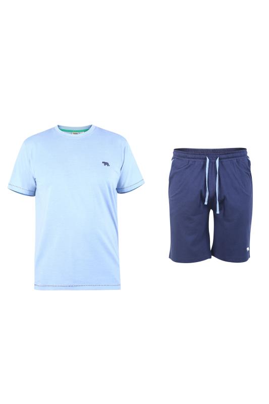 D555 Big & Tall Navy Blue Top & Shorts Loungewear Set 4