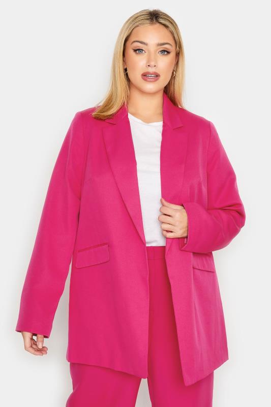  Grande Taille YOURS Curve Pink Tailored Blazer