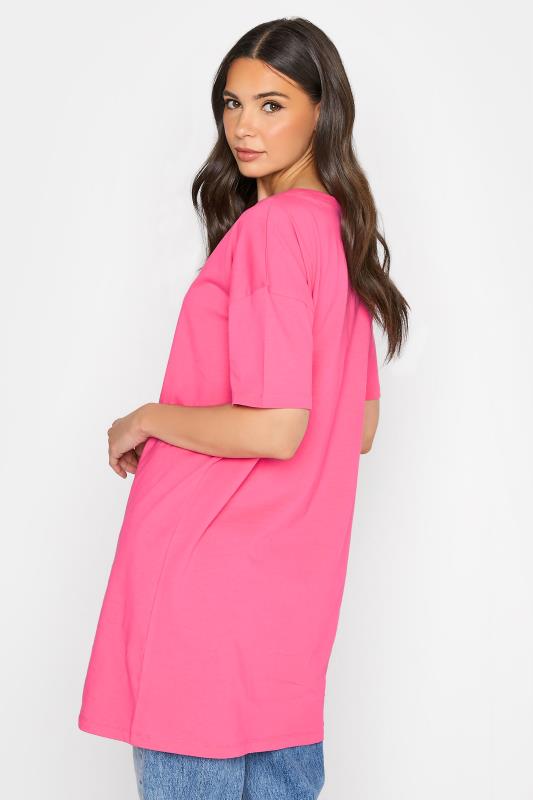 LTS Tall Women's Bright Pink Oversized Tunic T-Shirt | Long Tall Sally 3