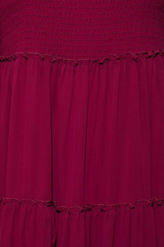 LIMITED COLLECTION Curve Burgundy Red Tierred Chiffon Dress 6
