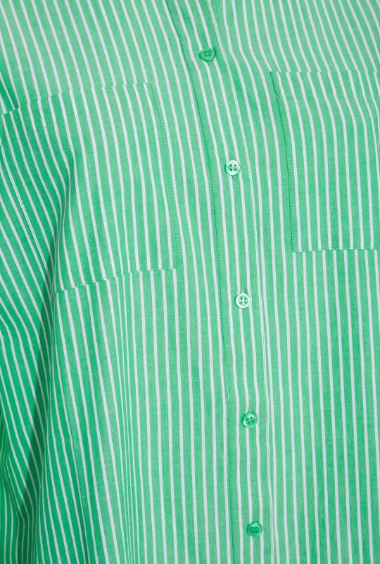YOURS FOR GOOD Plus Size Bright Green Stripe Oversized Shirt | Yours Clothing 6