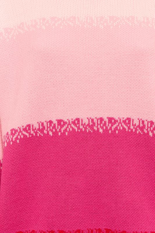 Plus Size Pink Colour Block Jumper | Yours Clothing 5